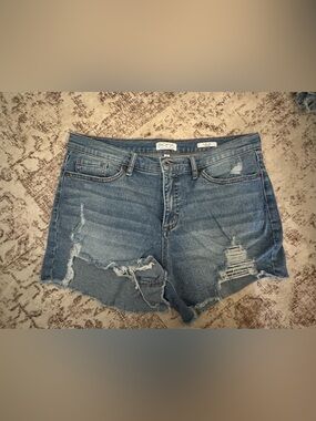 sofia by sofia vergara Distressed Denim Jean Shorts - Blue